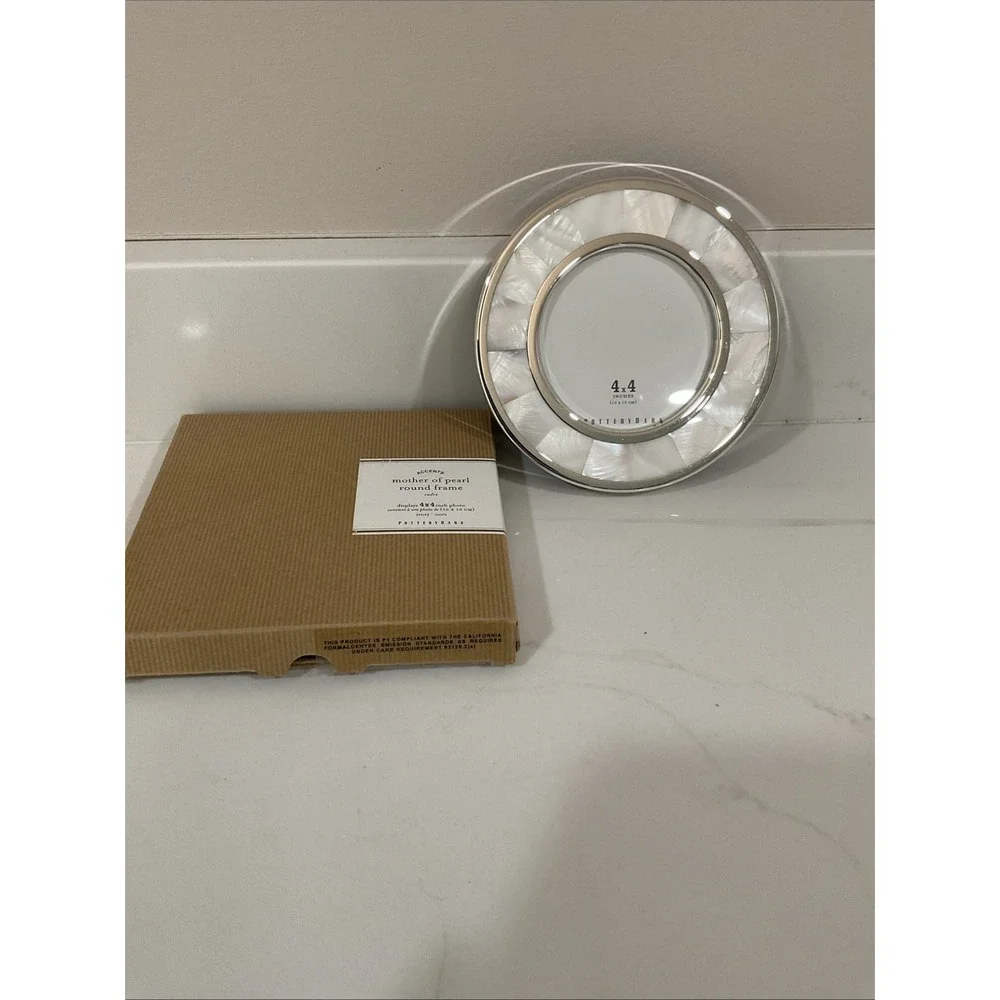 NIB Pottery Barn Mother of Pearl Frame Round 4